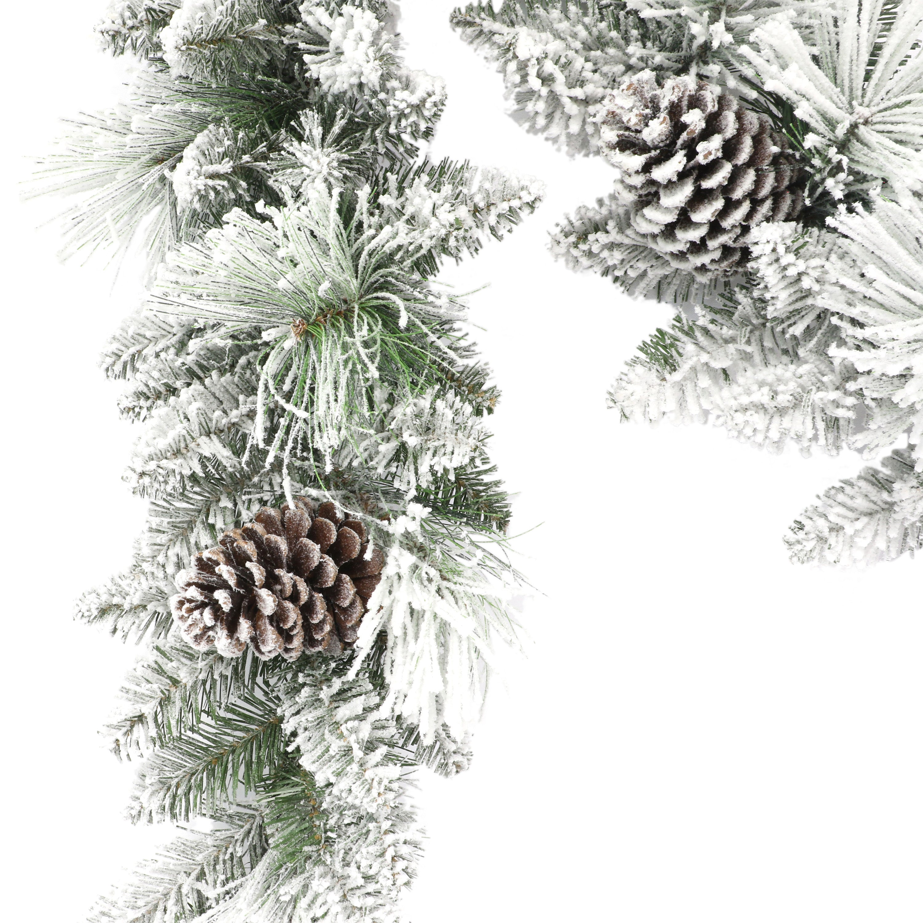 9ft x 10in Flocked Berkshire Spruce Garland